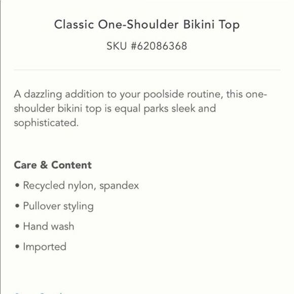 Anthropologie Nikki Classic One Shoulder Bikini Top orange XS NWOT - Picture 4 of 4